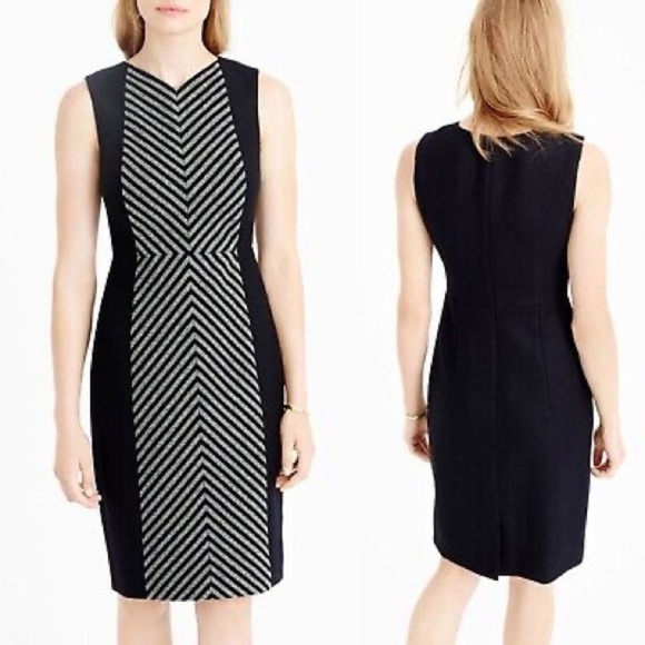 J. Crew Striped Tweed Sheath Dress - Picture 1 of 6